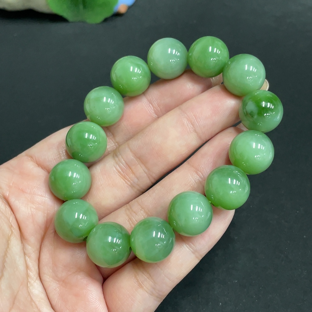 H32699697 Hetian Jade Bracelet, Approx. 14.1mm, Total Weight Approx. 62.7g