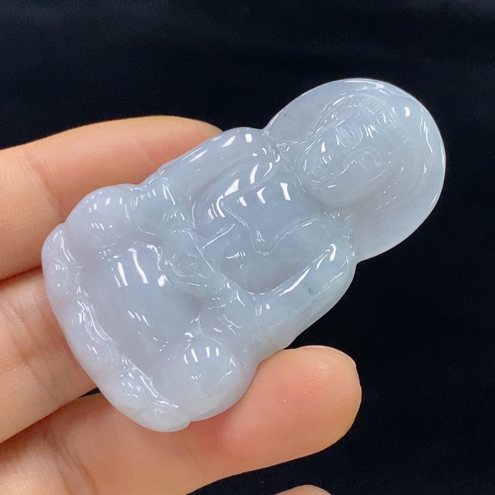 F32790343 Jadeite Guanyin Pendant, Total Weight Approximately 13.87g