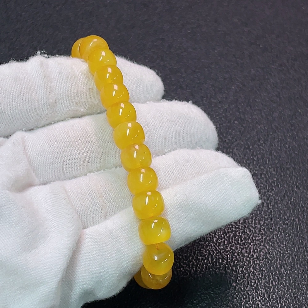 C34990839 Amber Beeswax Bracelet, Total Weight Approx. 9.09g, Size About 8.6mm