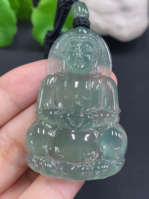 F29410942 Jadeite Guanyin Pendant with Cord, Total Weight Approximately 19.8g