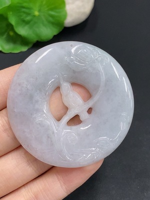 F32724187 JadeiteMagpie on Plum Branch Pendant