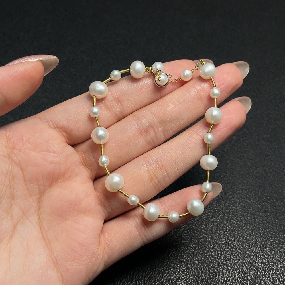 C34952426 Pearl Bracelet Non-Gold Total Weight Approx. 6.04g Size 3.8-7.3mm
