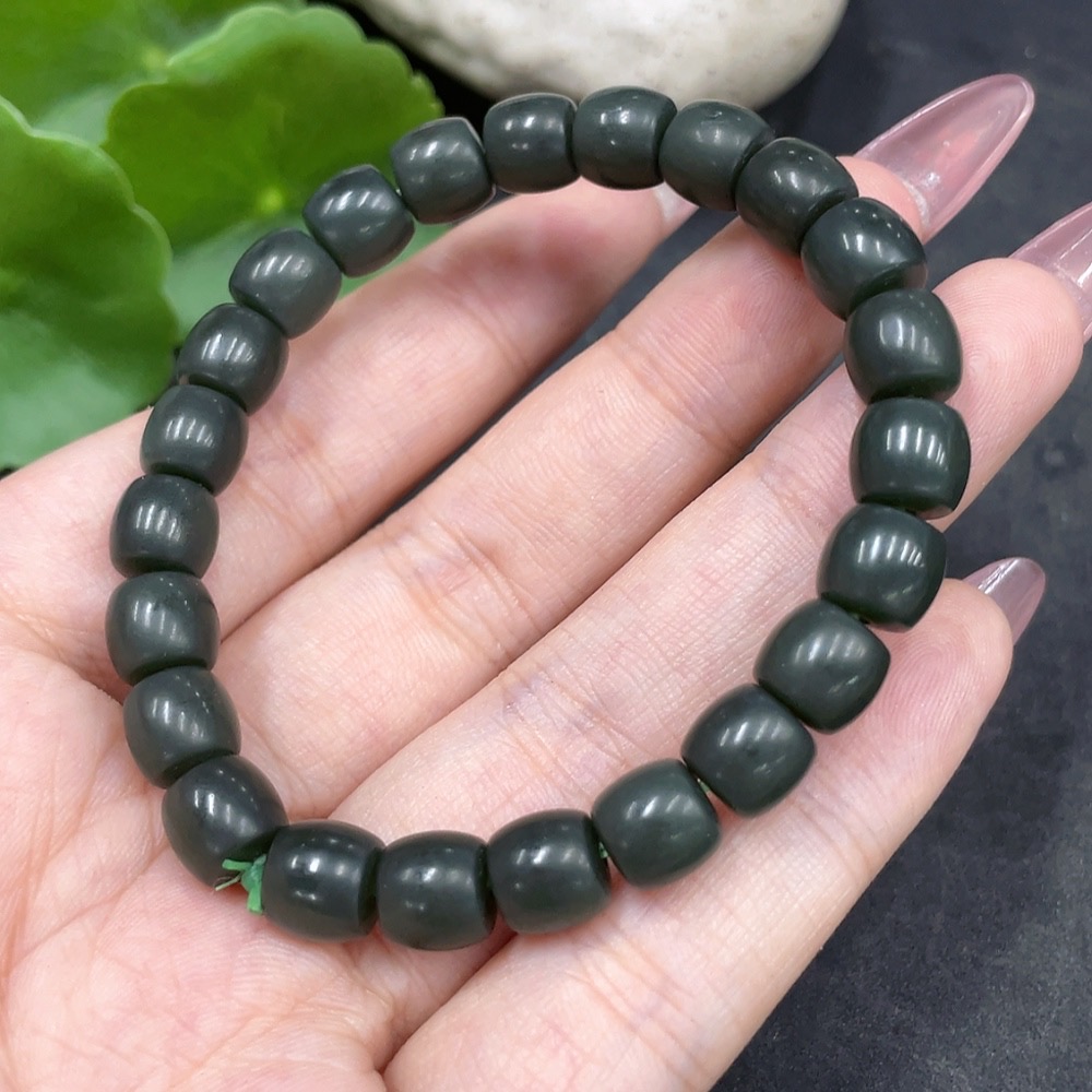 H33841934 Hetian Jade Bracelet, about 7.7mm, total weight about 19.4g