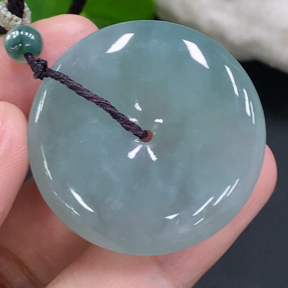 F31596225 Jadeite Safety Pendant Total Weight with Rope Approx. 18.3g