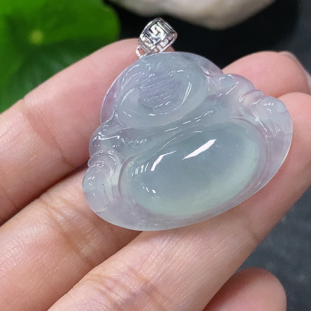 F34997960 Jadeite Pendant Buddha 18k Total Weight Approx. 6.4g