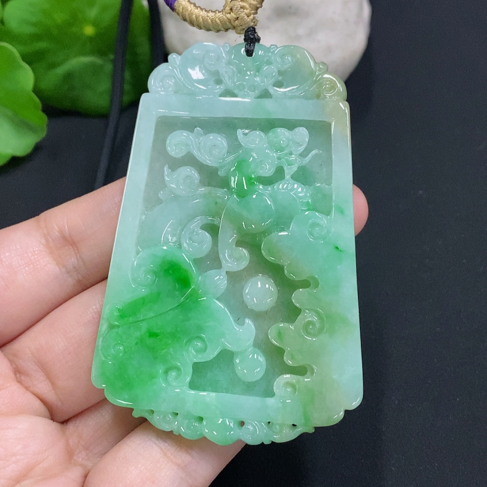 F31648458 Jadeite Pendant Total Weight Including Rope Approximately 53.5g