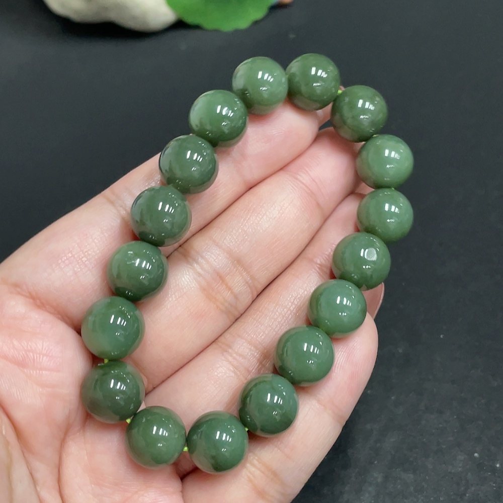 H34010766 Hetian Jade Bracelet Approx. 11.1mm Total Weight Approx. 39.4g