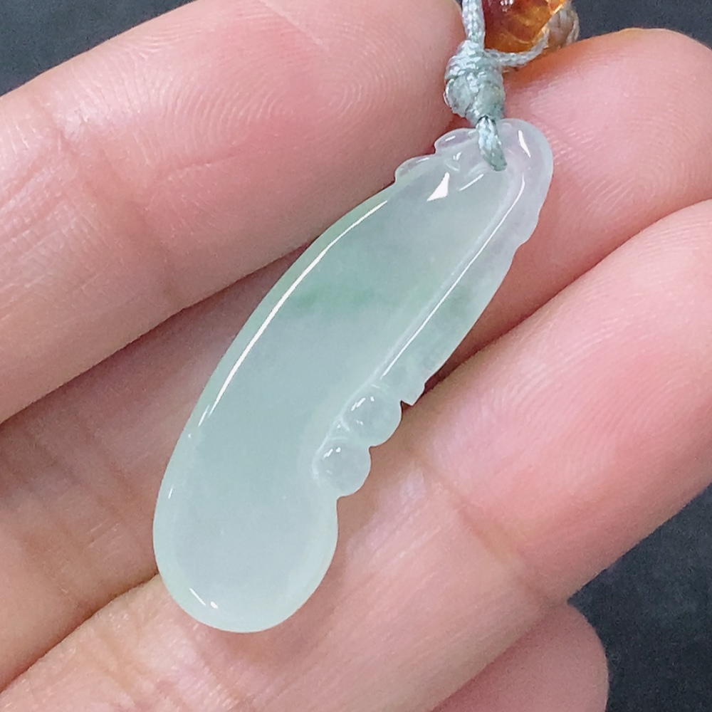 F31692150 Jadeite Pendant Fu Gua, Total Weight Approx. 3.74g (including rope)