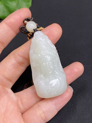 H34970984 Hetian Jade Pendant Guanyin