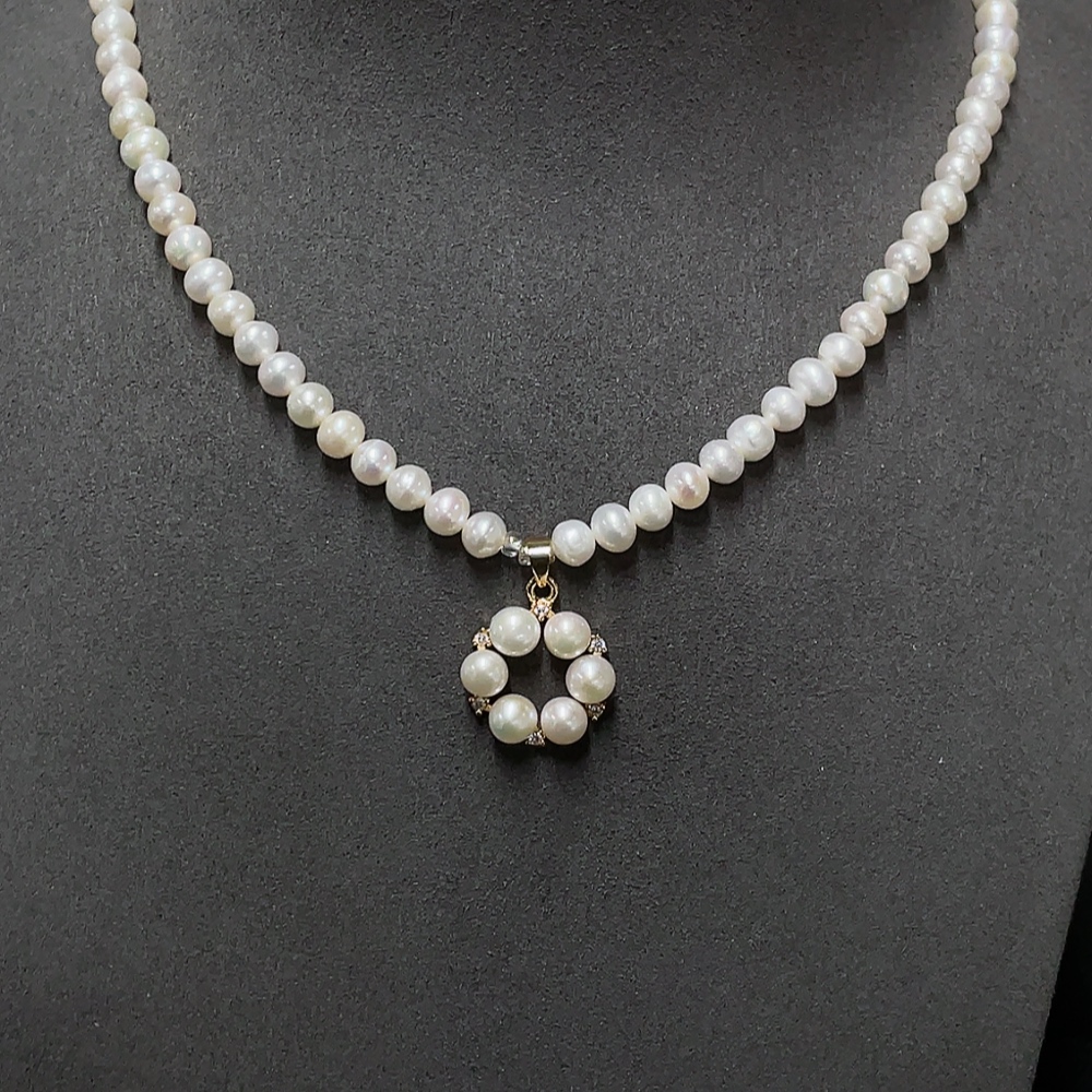 C34038270 Pearl Necklace Non-Gold Total Weight Approx. 21.47g Stone Size About 5.7mm