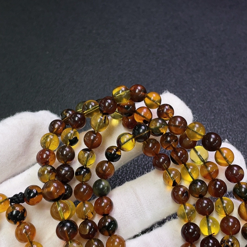 C31655732 Amber Beeswax Beaded Necklace Total Weight Approx. 25.4g Size About 7.3mm