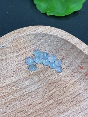 F41848136 翡翠蛋面镶嵌件 一手走10件 货品总重约2g