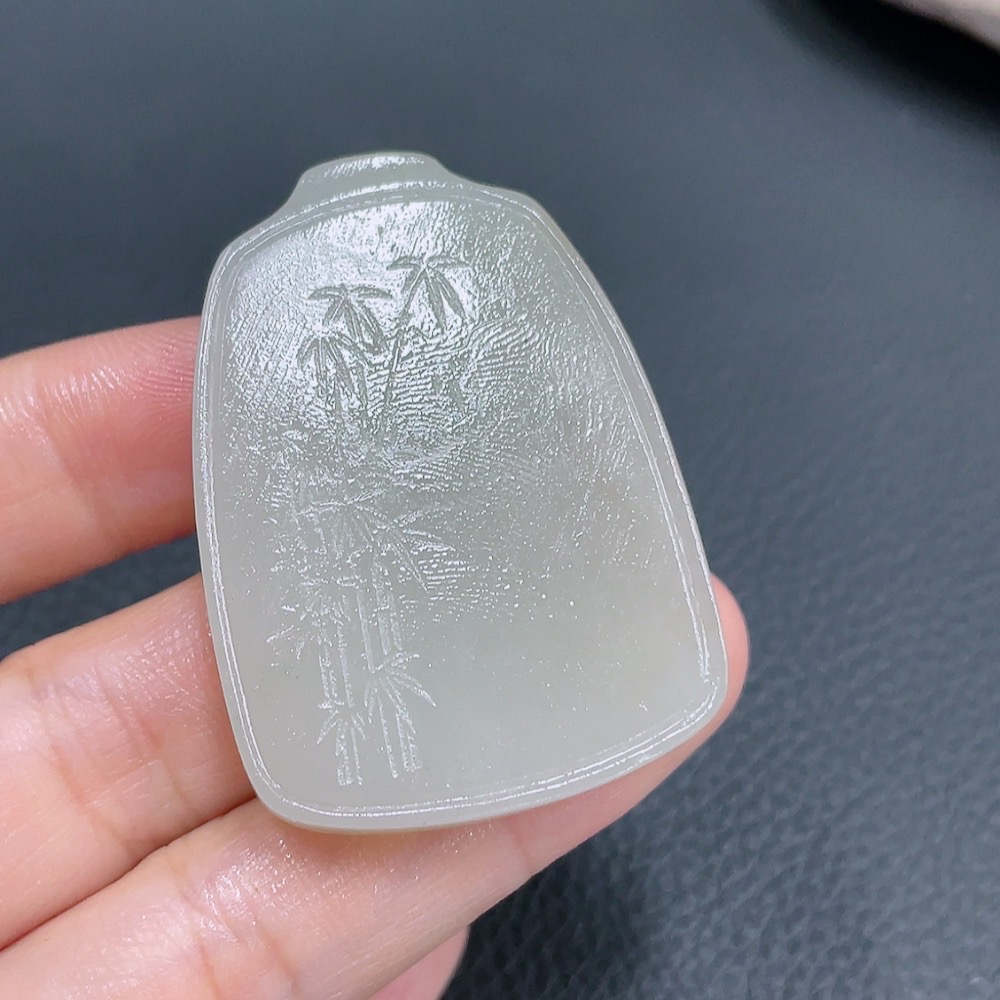 H23580306 Hetian Jade Pendant Bamboo Total Weight About 21.4g