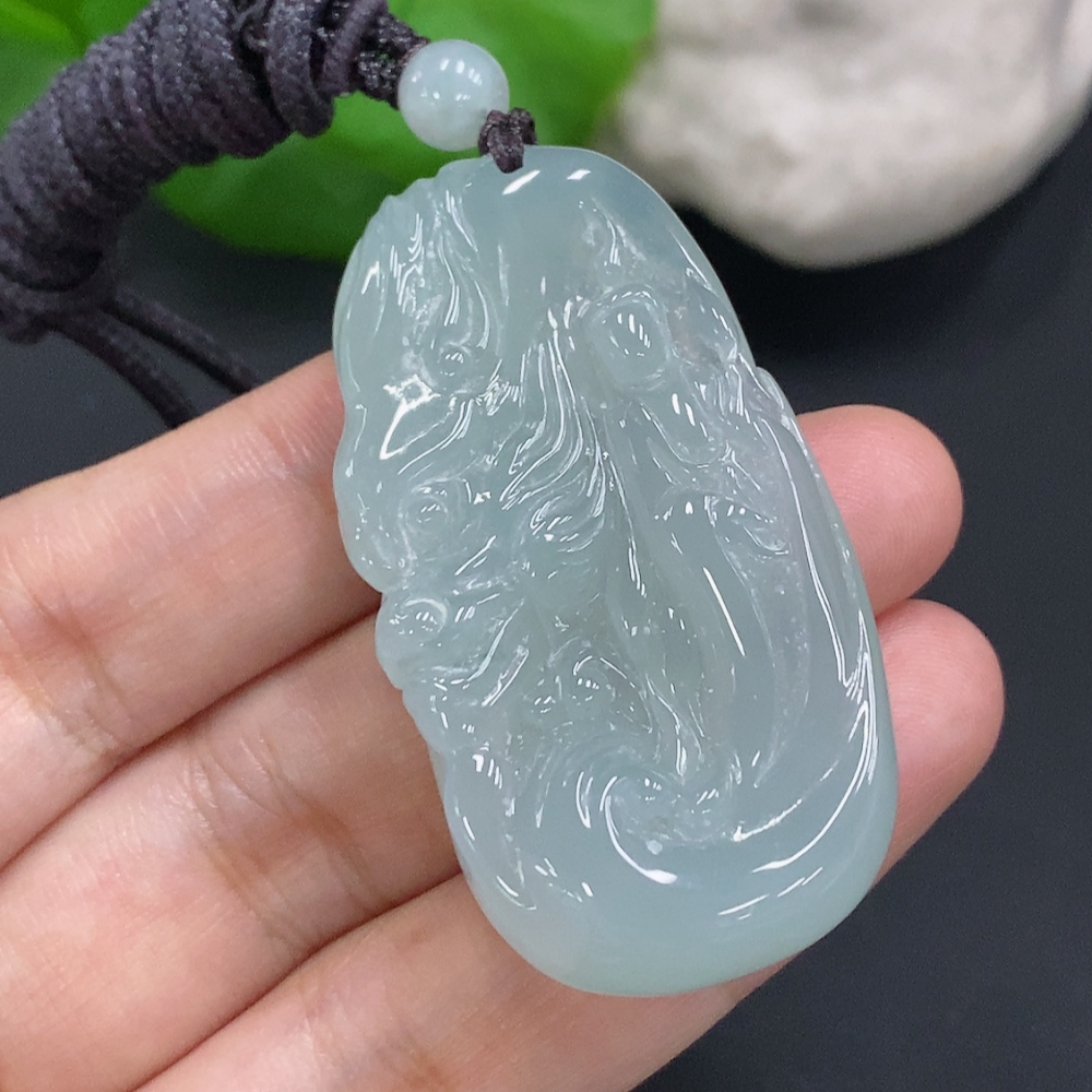F29434019 Jadeite Pendant Total Weight Including Rope Approximately 27.2g