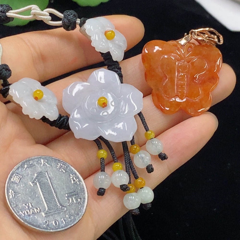 F32750225 Jadeite Pendant Sell as a Lot Non-Gold Color Origin Undetermined Beads Non-A Non-Diamond