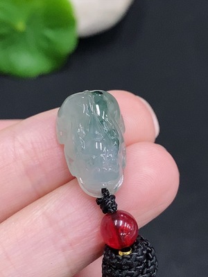 F34003234 Jadeite Pixiu Pendant Total Weight Approx. 4.4g (Including Rope Weight) Beads Not Jadeite