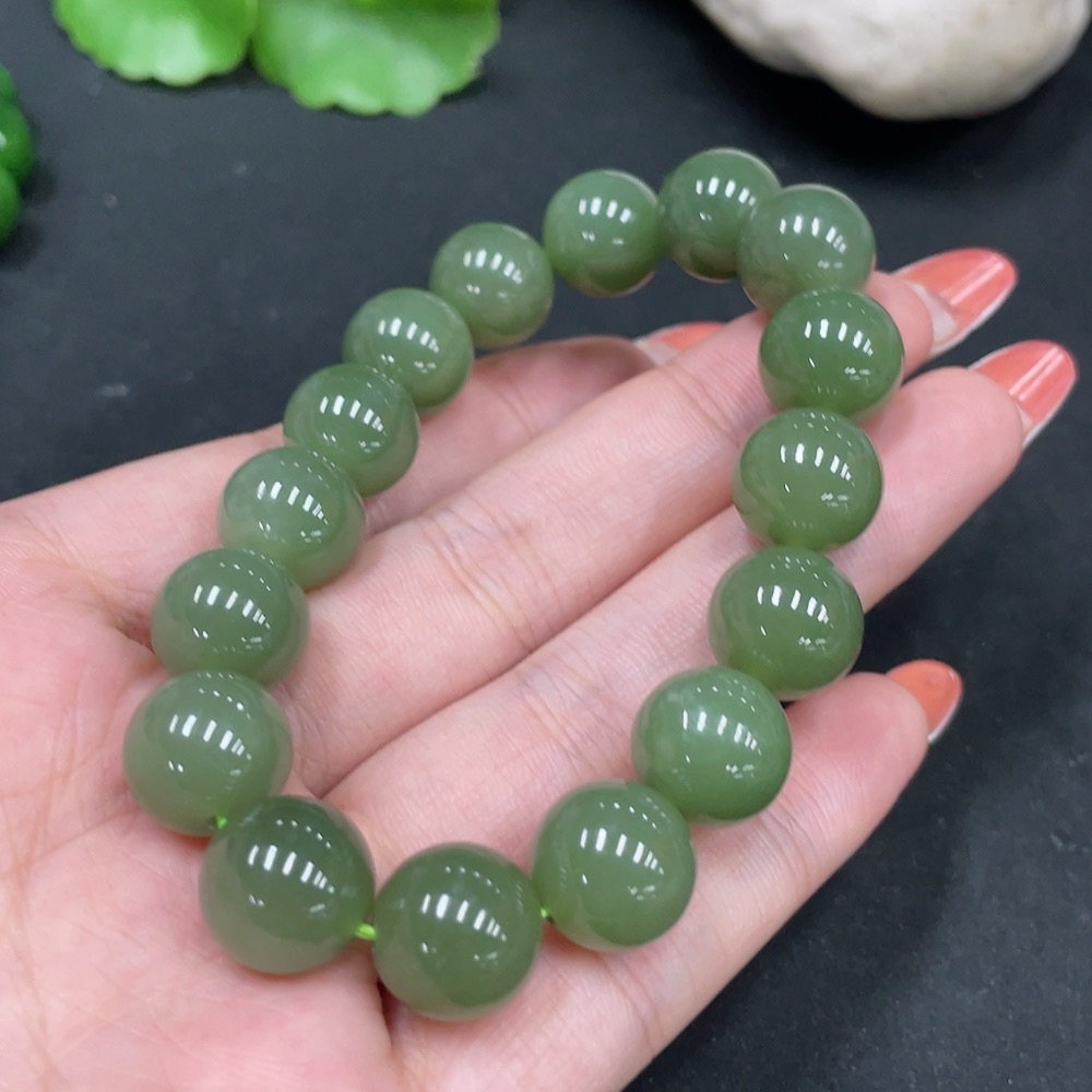 H35084790 Hetian Jade Bracelet, Approx. 11.8mm, Total Weight Approx. 42.9g