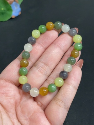 H35118229 Hetian Jade Bead Necklace Approx. 7.6mm Total Weight Approx. 17.8g