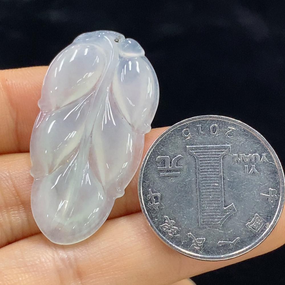F34949193 Jadeite Leaf Pendant Total Weight Approx.5.27g