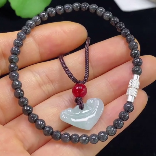 F35094019 Jadeite Bracelet/Ruyi Pendant Sell as a Lot Non-Gold