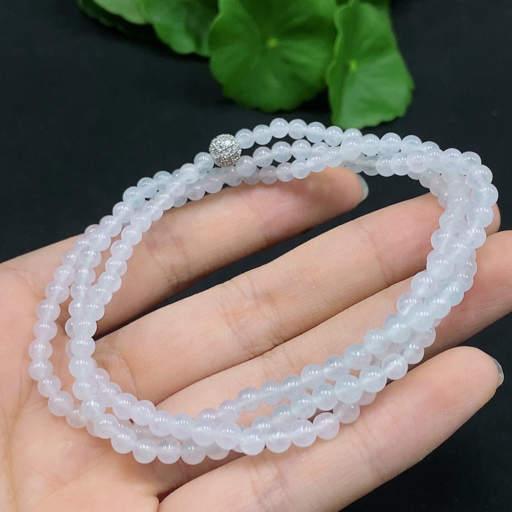 F29347676 Jadeite Bead Necklace Approx. 3.8mm Total Weight About 16.94g Non-Gold Setting