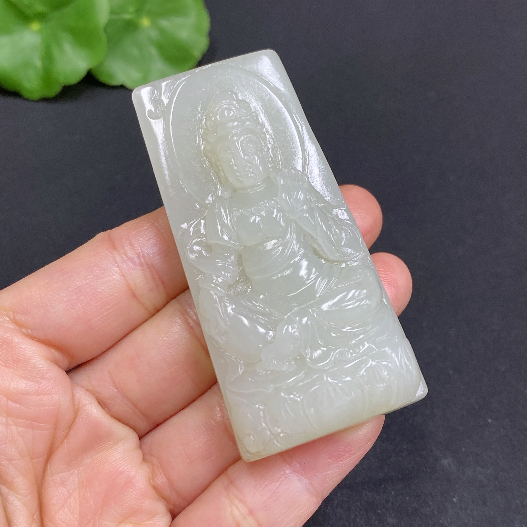 H32796264 Hetian Jade Pendant Guanyin Total Weight Approx. 67.6g