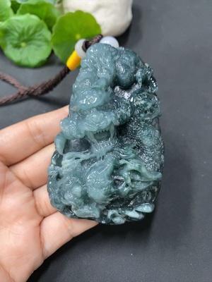 F13483937 Jadeite Hand-held Ornament Dragon Pendant