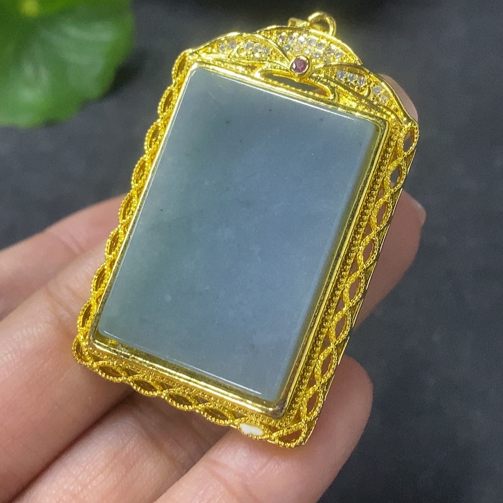 F34031825 Jadeite Plain Pendant Mounted Pendant Non-Gold Total Weight Approx. 17.99g