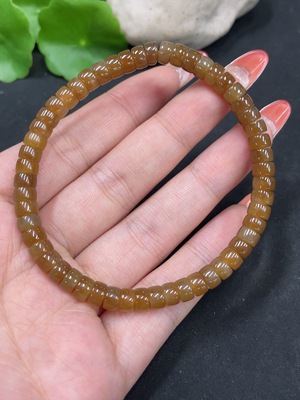 H35084222 Hetian Jade Bracelet Approx. 5.7mm Beads Total Weight Approx. 14.3g