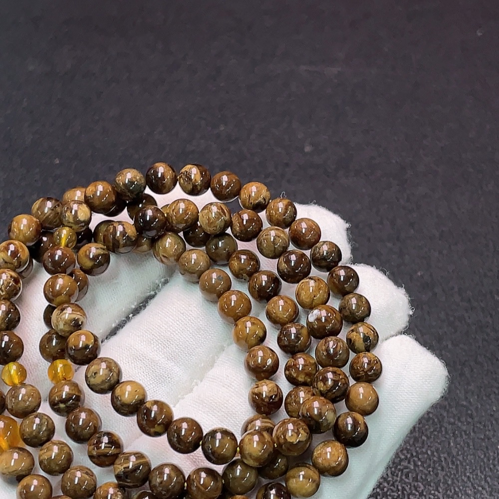 C34990416 Amber Bead Strand, Total Weight Approx. 15.88g, Size About 6.1mm