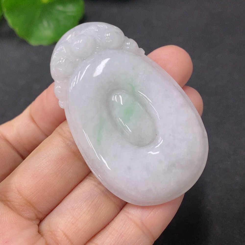 F33886930 Jadeite Pendant Fortune Shell Total Weight Approx. 31.96g