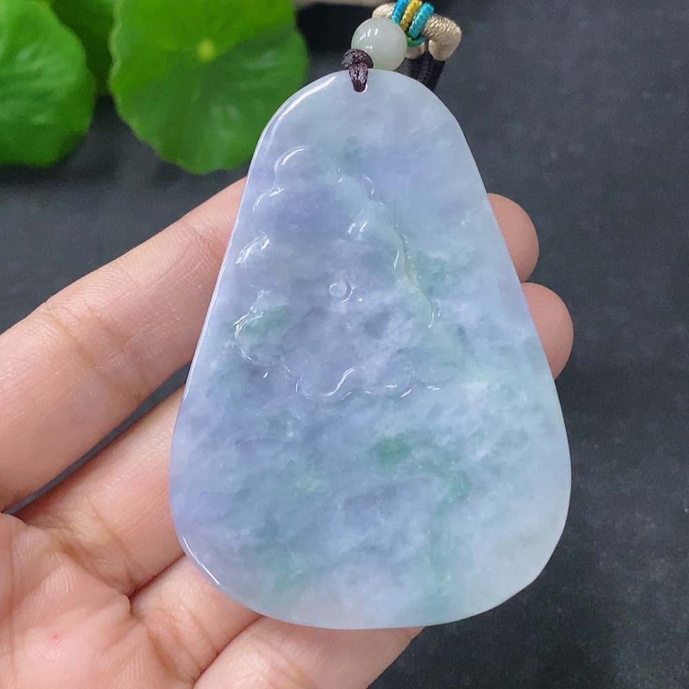 F33912720 Jadeite Pendant Abundance Year After Year Total Weight Approx. 36g Including Rope Beads Non-Grade A