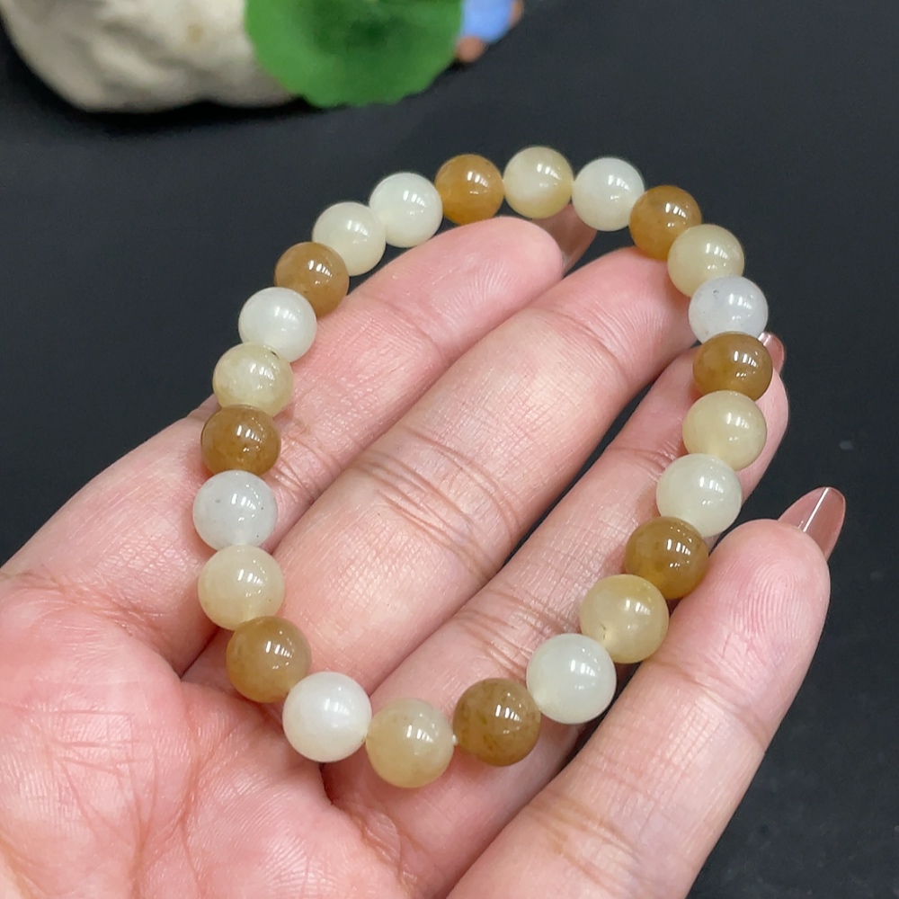 H34004024 Hetian Jade Bracelet, Approx. 7.7mm, Total Weight About 19g