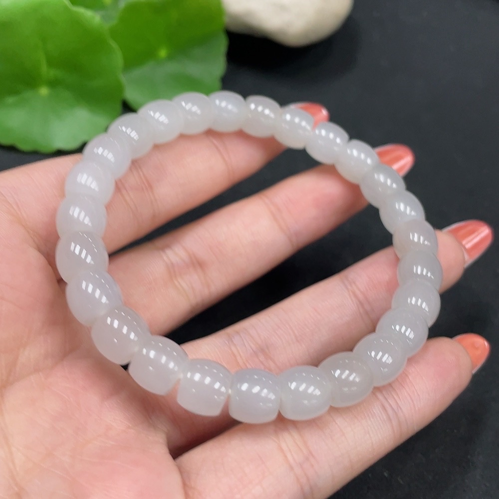 H35084667 Hetian Jade Bracelet, Approx. 8mm, Total Weight About 22.5g