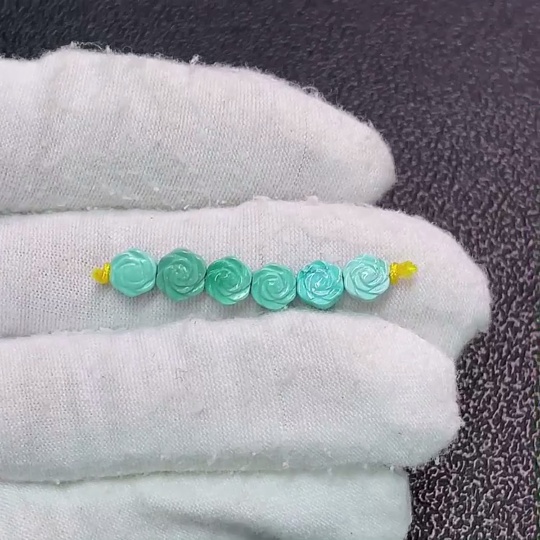 C34990534 Turquoise Jewelry (Color Origin Undetermined, Contains Other Mineral Components, Total Weight Approximately 0.96g, Size Around 6.1mm, Mineral-Included)
