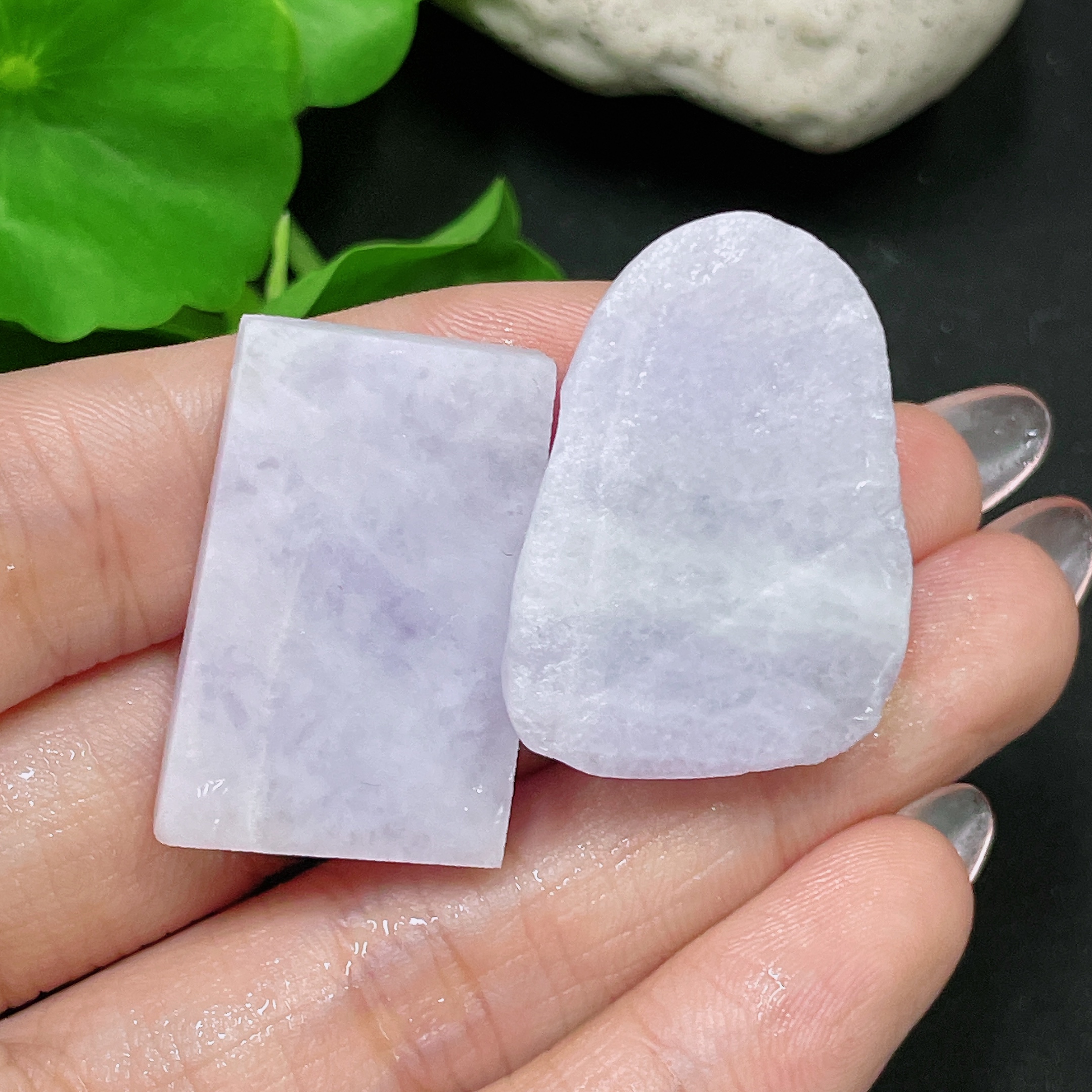 F34958537 Jadeite Rough Pendants Sell as a Lot (With Other Mineral Components)