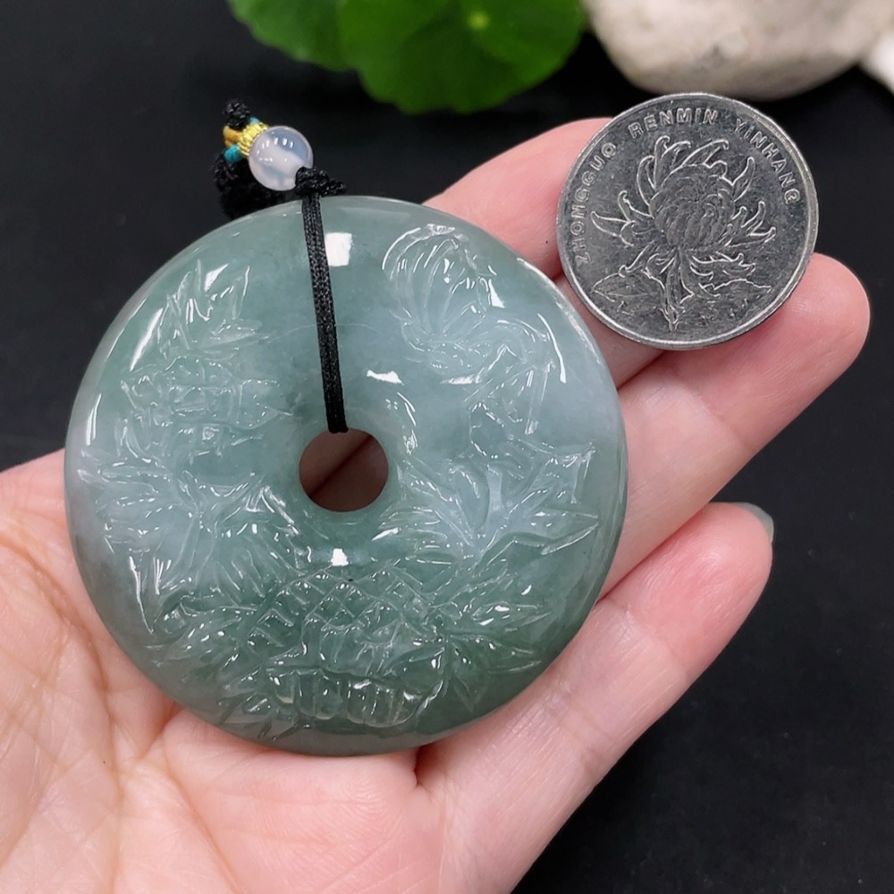 F31643404 Jadeite Pendant Total Weight Approx. 64g (Including Rope Weight) (With Non-Grade A Beads)