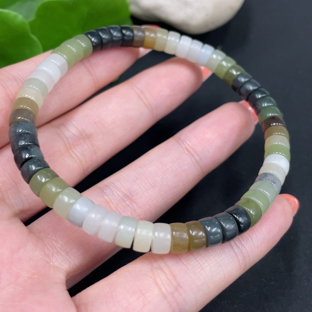 H34017132 Hetian Jade Bracelet Approx.5.8mm Total Weight Approx.14.1g