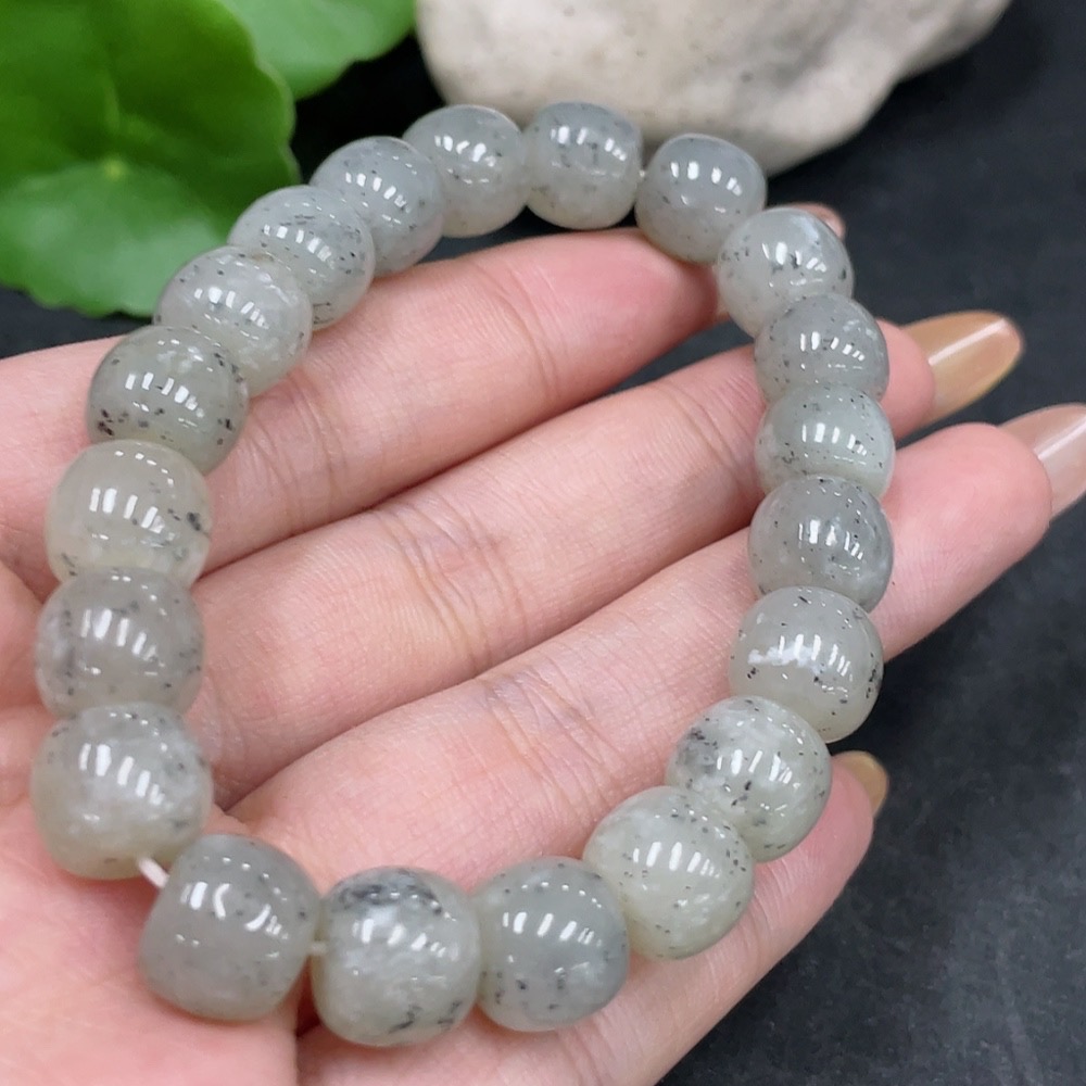 H32796885 Hetian Jade Bracelet, Approx. 10mm Beads, Total Weight Approx. 34.5g