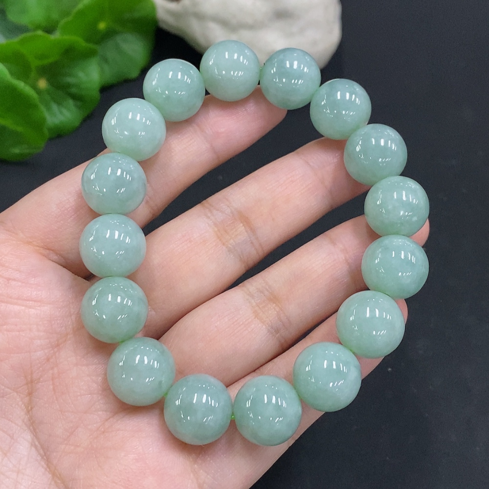 F35104999 Jadeite Bead Necklace Approximately 13mm Total Weight About 64.6g