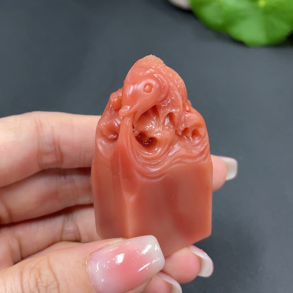 H21416121 Shoushan Stone Fish Seal Total Weight Approx. 58.5g