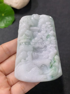 F34041842 Jadeite Pendant Landscape Plaque Total Weight Approx. 115.22g