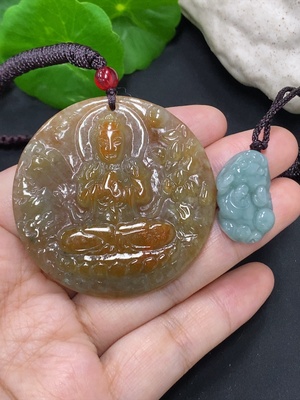 F42955555 翡翠挂件一手走