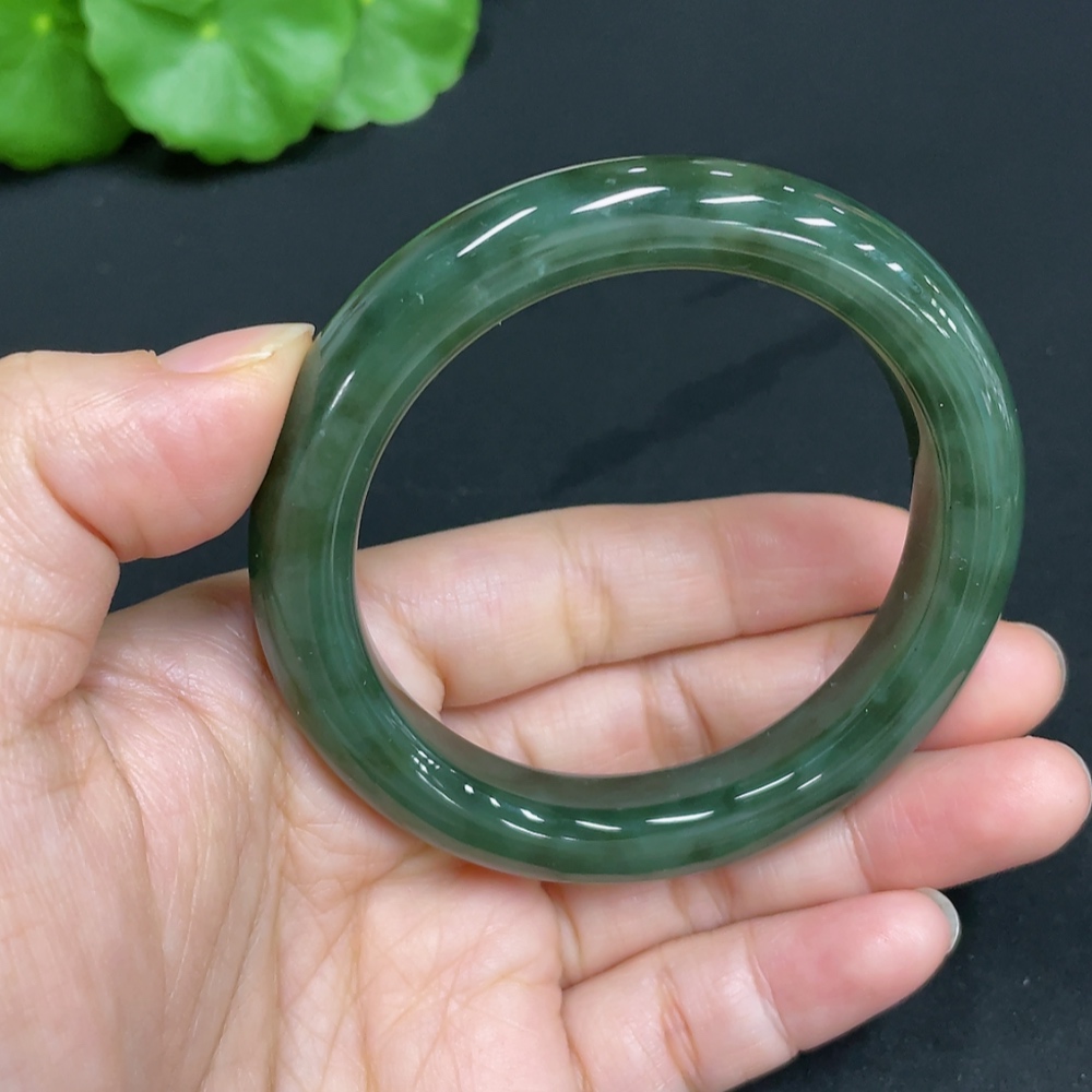 H34073226 Hetian Jade Round Bracelet Size 52 Total Weight Approx. 44.8g
