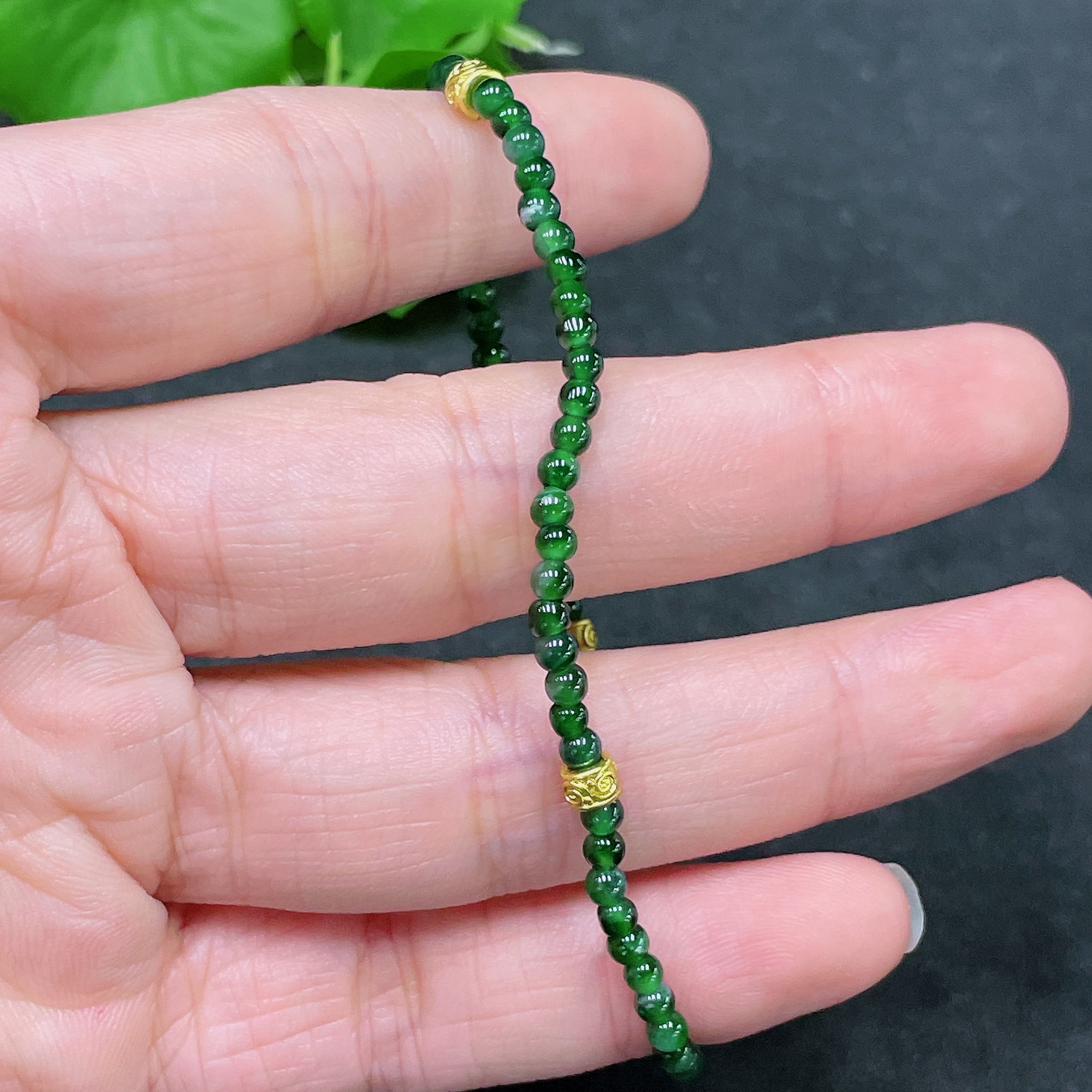 F33839513 Jadeite Bracelet Non-Gold Total Weight Approx. 3.09g Size Approx. 3mm