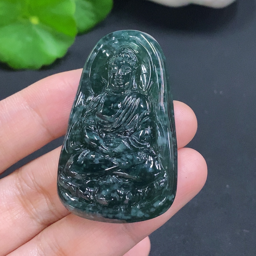 F30542765 Jadeite Shakyamuni Buddha Pendant