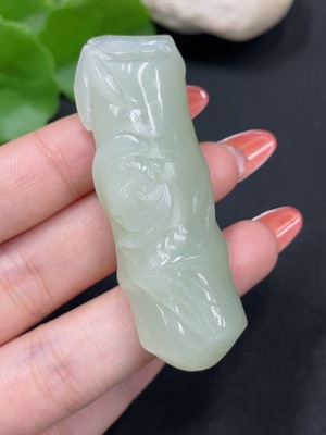 H34017325 Hetian Jade Pendant Bamboo Joint Total Weight About 30.6g