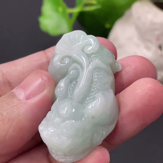 F34019629 Jadeite Pixiu Pendant Total Weight About 28.67g