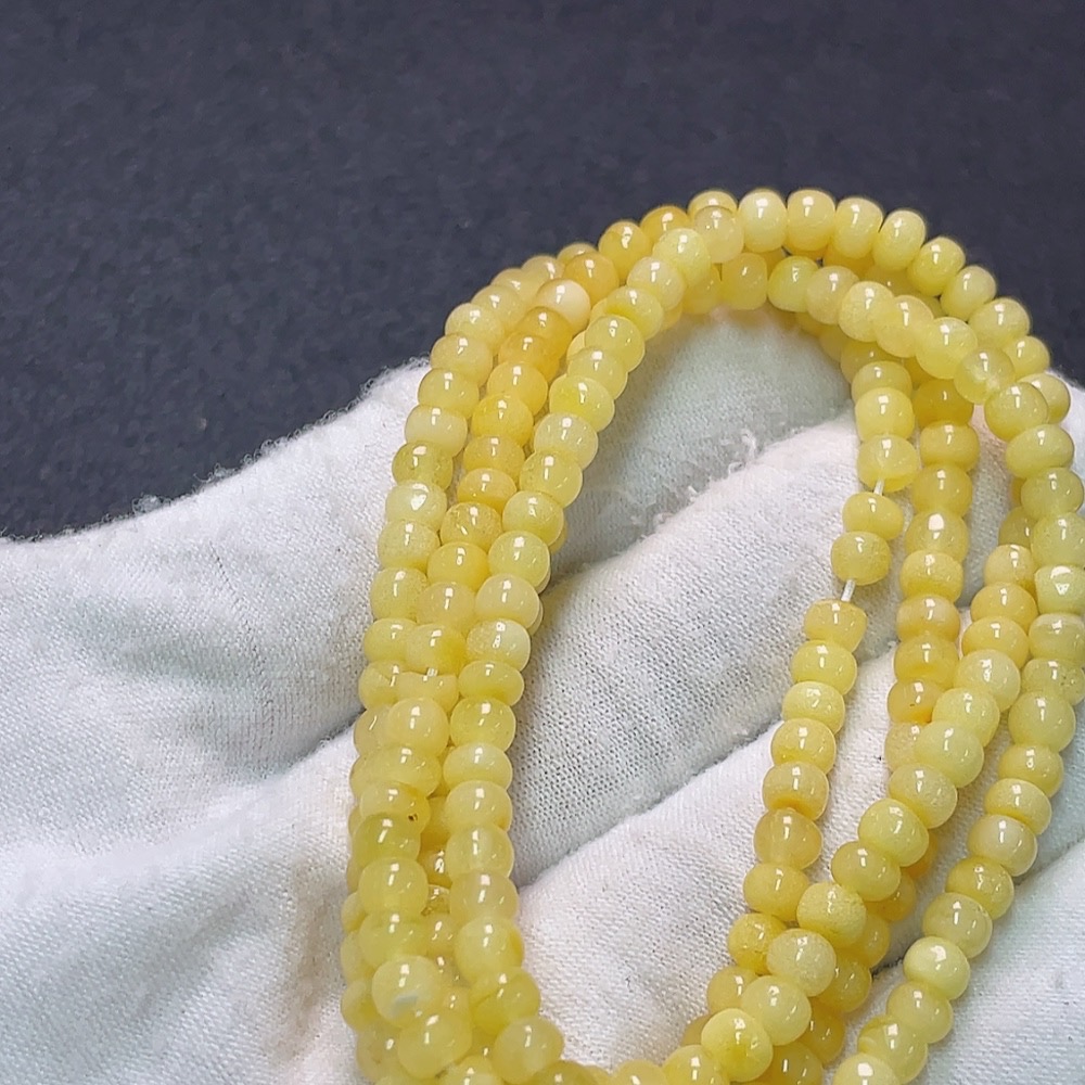 C33922934 Amber Beeswax Bead Strand, Total Weight Approx. 9.56g, Size Approx. 4.5mm