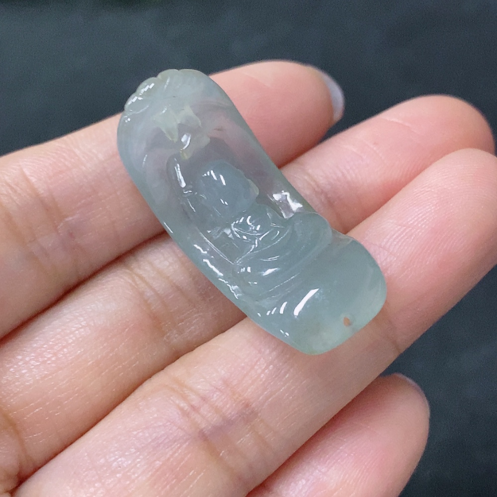 F29405112 Jadeite Pendant Faceless Buddha Total Weight Approx. 5.92g